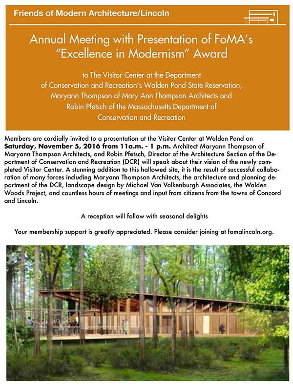 Excellence in Modernism Award Visitor Center Walden Pond 600 x 800